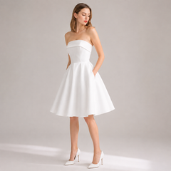 The Coris White Short Tube Dress