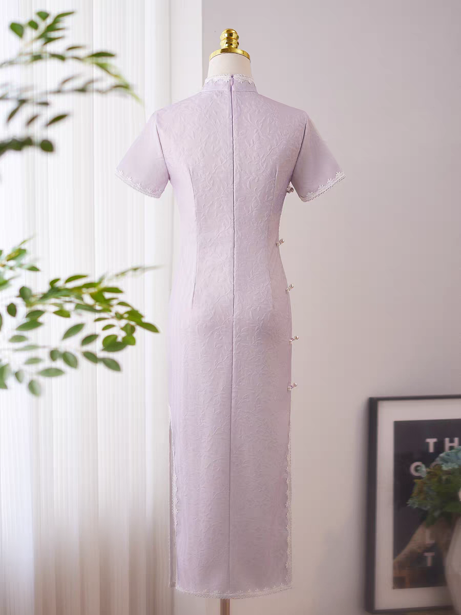 The Leona Lilac Cheongsam Gown