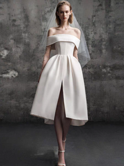 The Luella Wedding Bridal Off Shoulder White Dress
