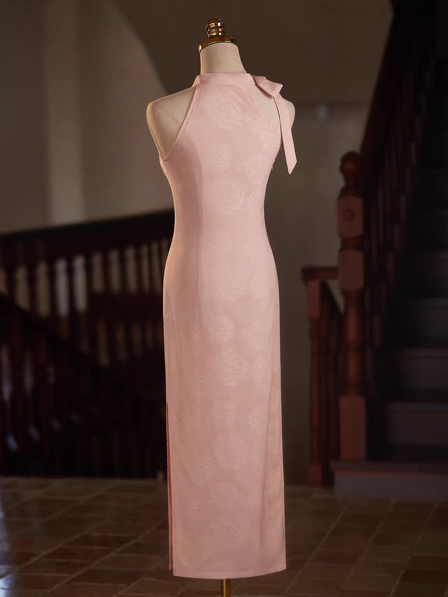 The Chiquita Pink Halter Cheongsam Gown