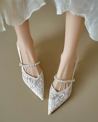 The Aspher Wedding Bridal Silver Heels