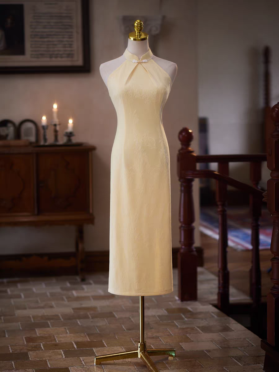 The Peony Yellow Cheongsam Gown