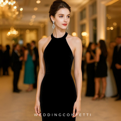 The Soa Evening Halter Black Mermaid Dress