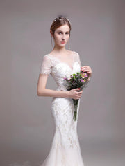 The Riley Wedding Bridal Short Sleeves Gown