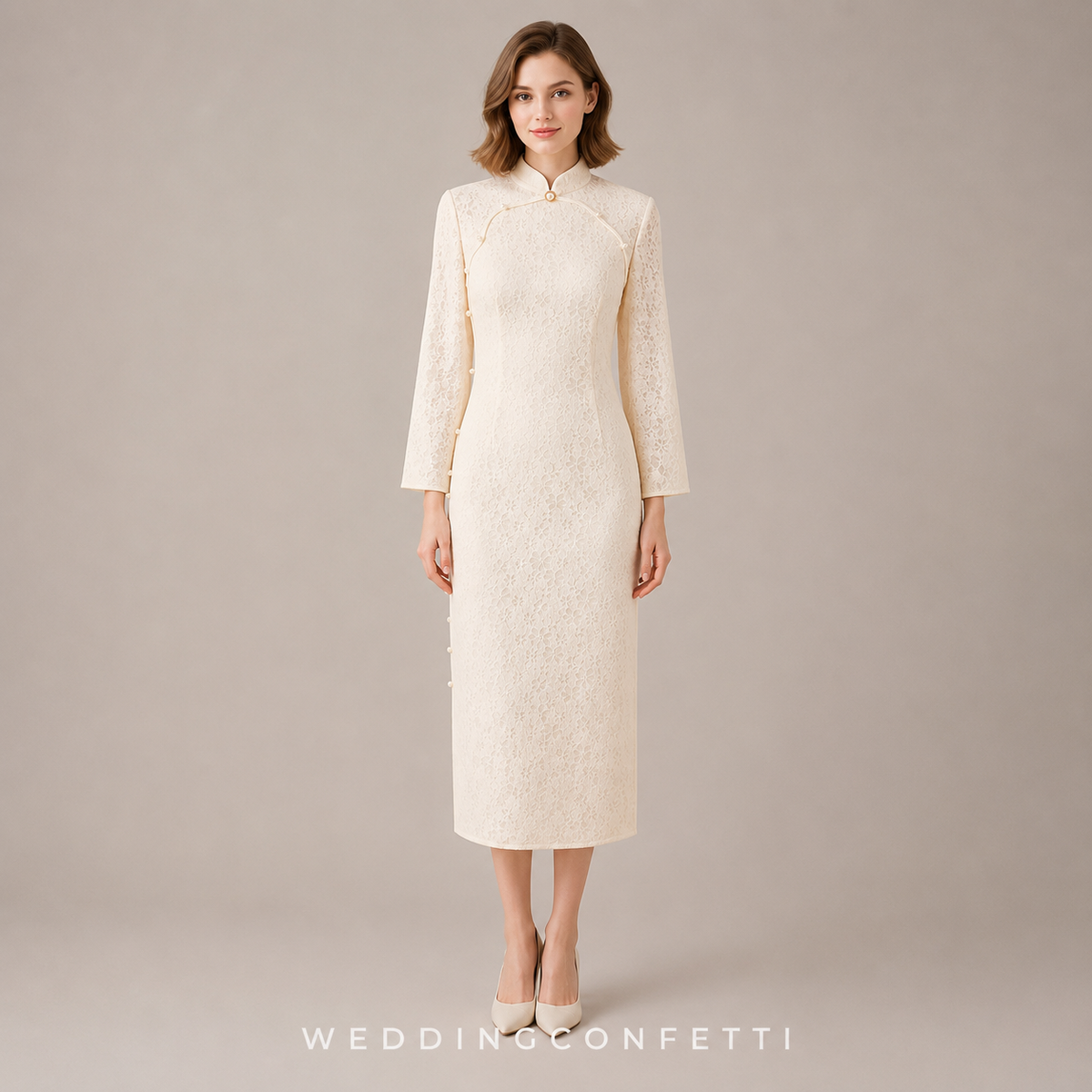 The Blanca Long Sleeves Cheongsam Gown