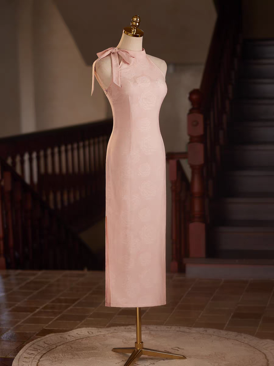 The Chiquita Pink Halter Cheongsam Gown
