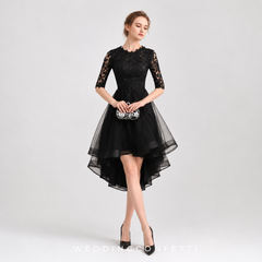 The Louise Long Sleeve Black High Low Gown (Available in 3 Colours)