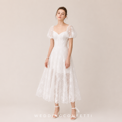 The Hyacinth White Puff Sleeves Bridgerton Inspired Dress