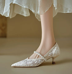 The Aspher Wedding Bridal Silver Heels