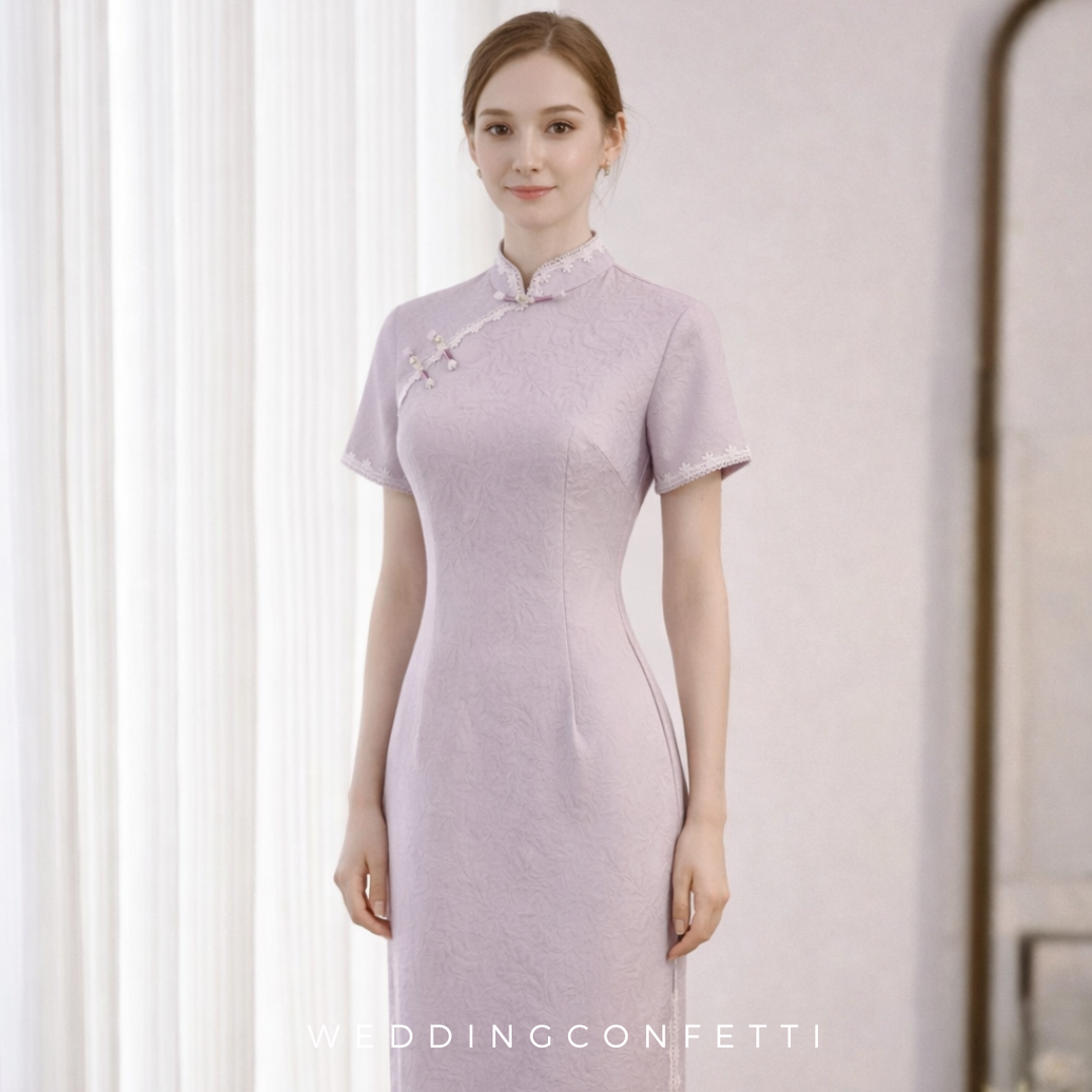 The Leona Lilac Cheongsam Gown