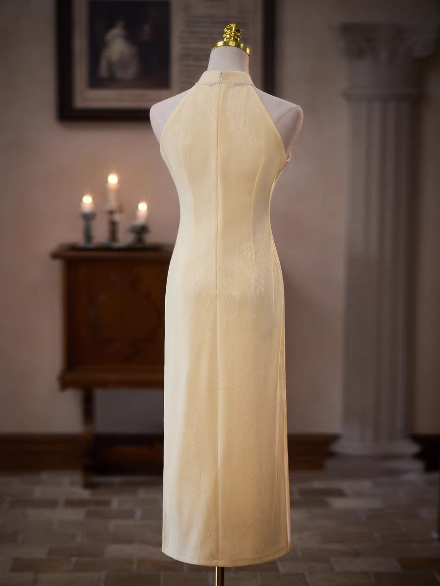 The Peony Yellow Cheongsam Gown