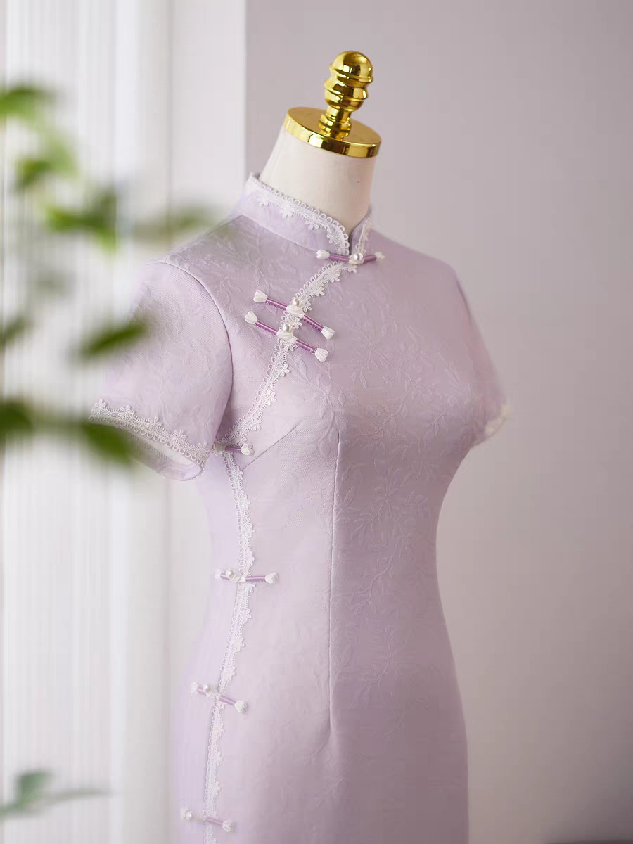 The Leona Lilac Cheongsam Gown