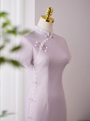 The Leona Lilac Cheongsam Gown