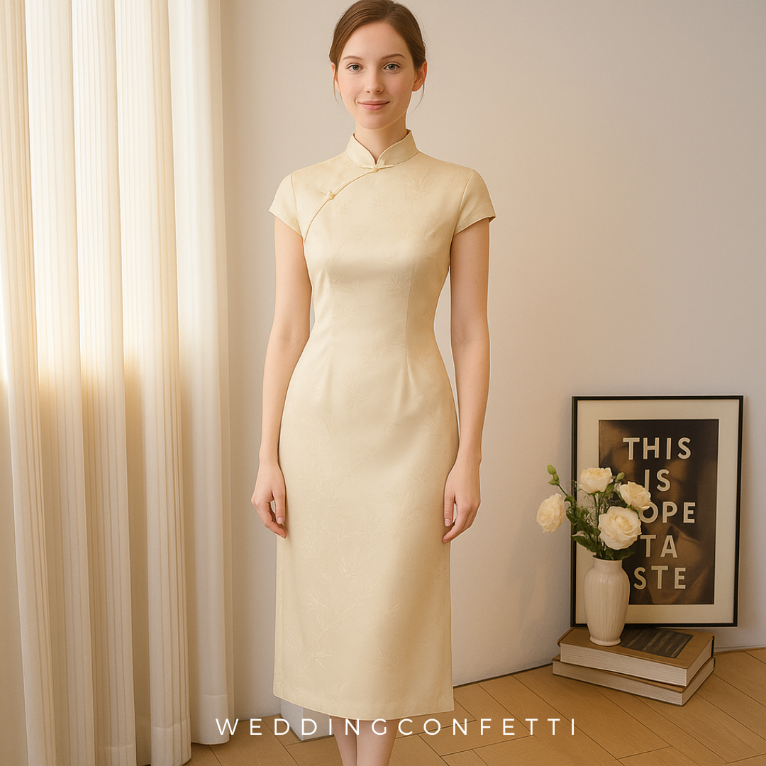 The Solerie Flare Sleeves Cheongsam Gown