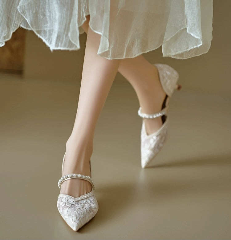 The Aspher Wedding Bridal Silver Heels