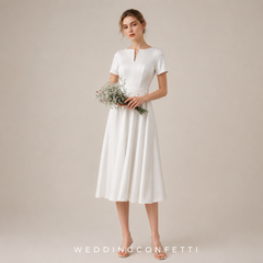 The Ristelle Wedding Bridal White Short Sleeve Dress