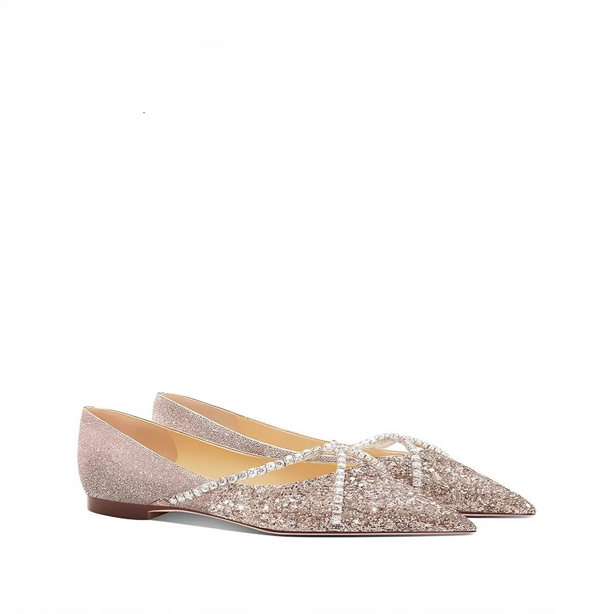 The Hanny Wedding Bridal Champagne Flats
