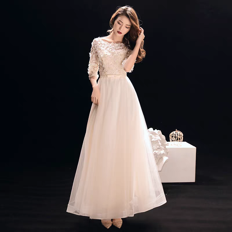 The Tania Long Sleeves Evening Gown (Available in 2 colours)