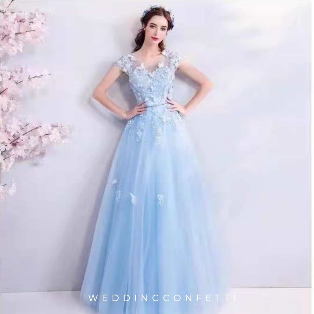 The Mikayla Allure Blue Sleeveless Gown