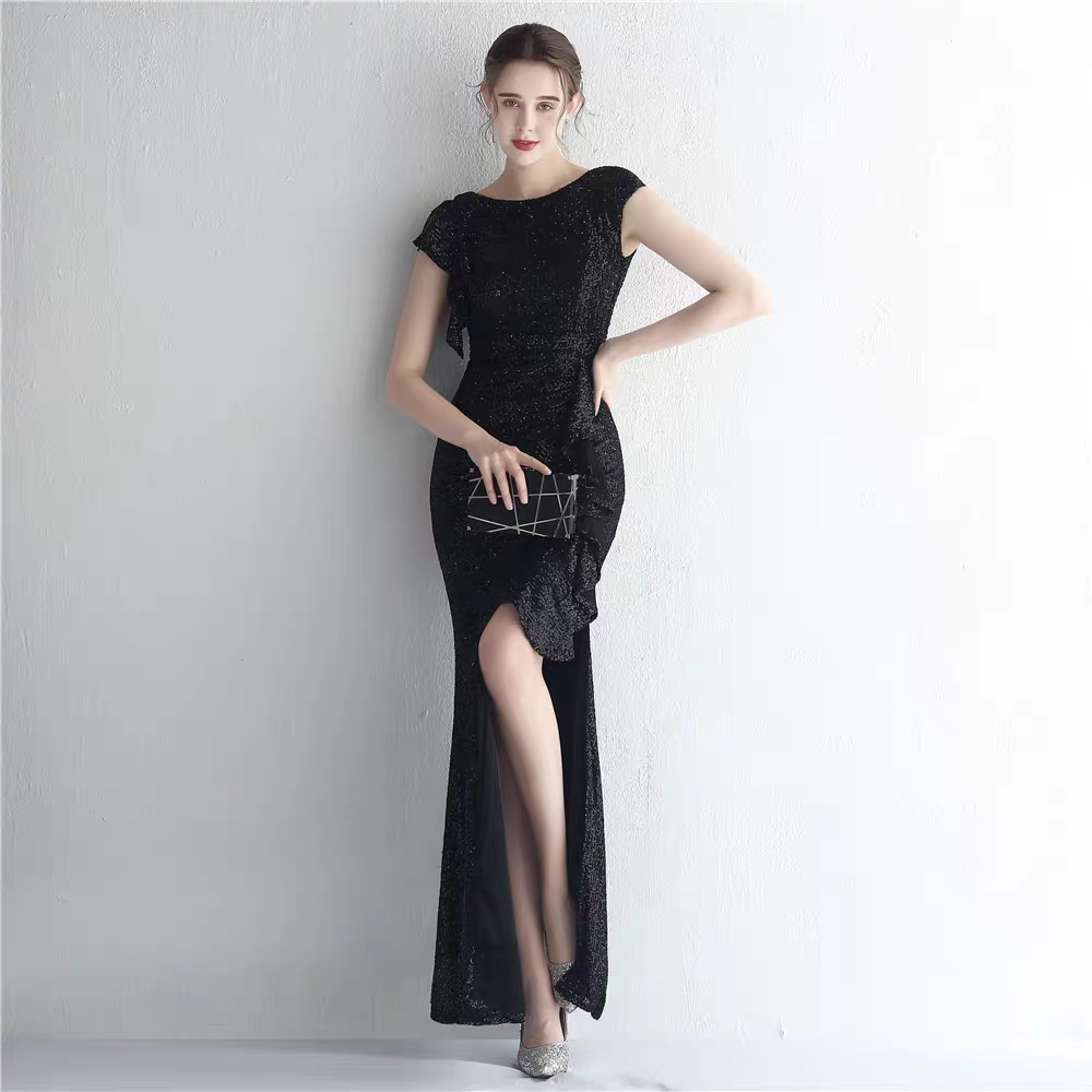 The Jernelle Gold/Silver/Black/White/Red Cap Sleeves Glitter Dress