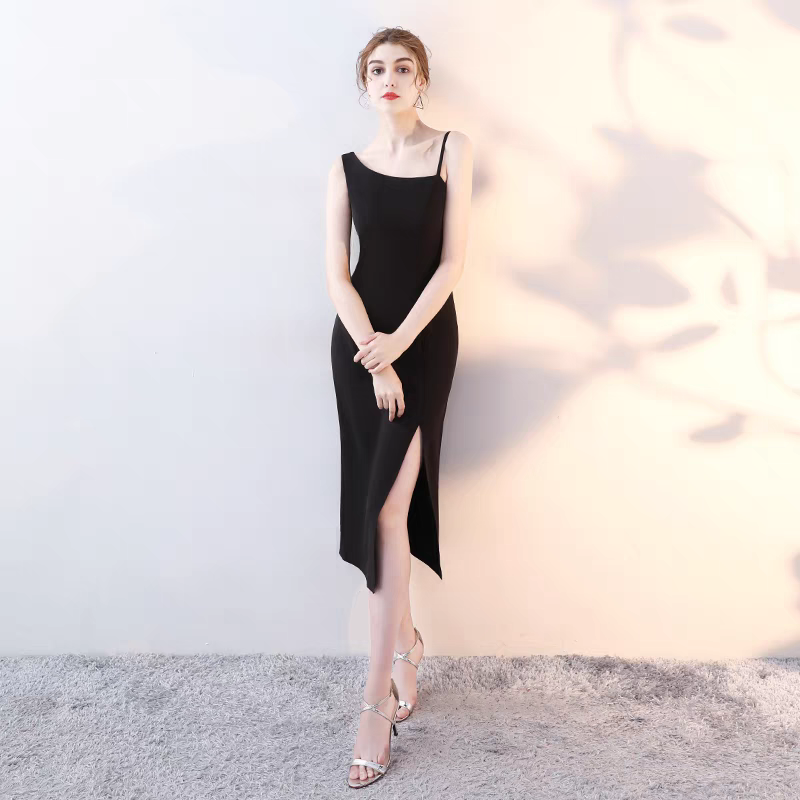 The Casey Black Midi Toga Dress