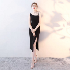 The Casey Black Midi Toga Dress