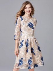 The Deana Sleeveless/Mid Sleeves Floral Dress