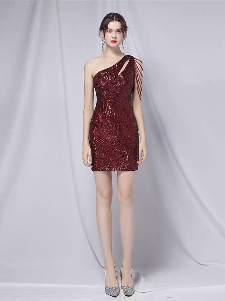 The Regina Sequined Toga Short Dress (Available in 5 Colours)