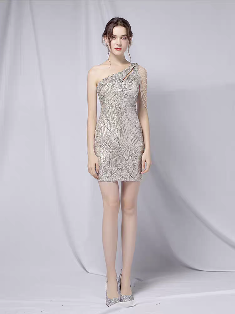 The Regina Sequined Toga Short Dress (Available in 5 Colours)