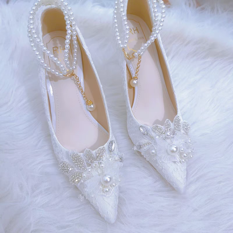 The Rhonda White Bridal Heels