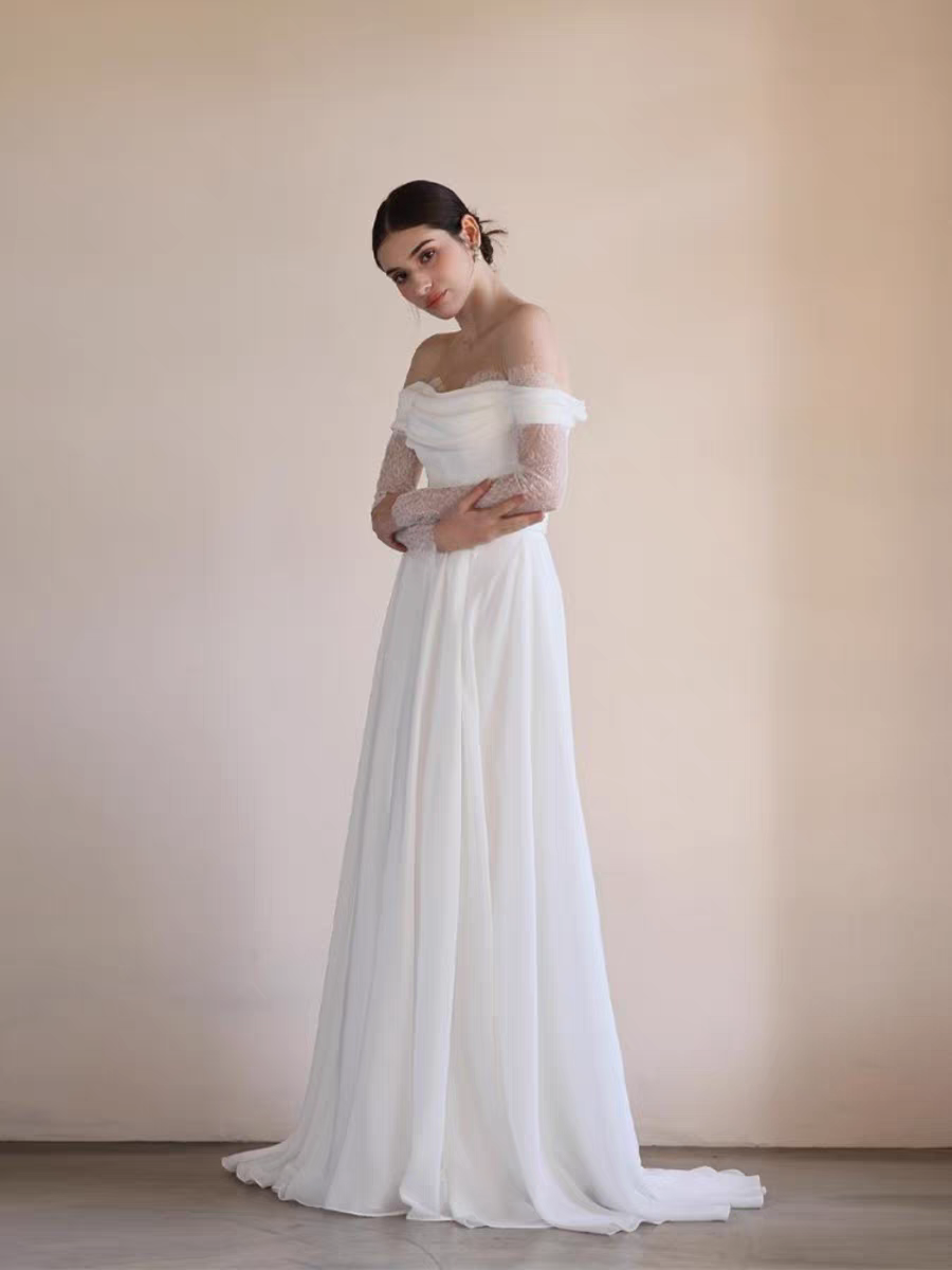 The Fabiana Wedding Bridal Off Shoulder Gown