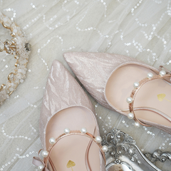 The Hiryu Wedding Bridal Champagne Gold/Silver Heels (Available in 3 Heights)