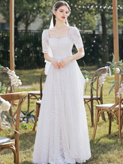 The Veralyn Wedding Bridal Short Sleeves Gown