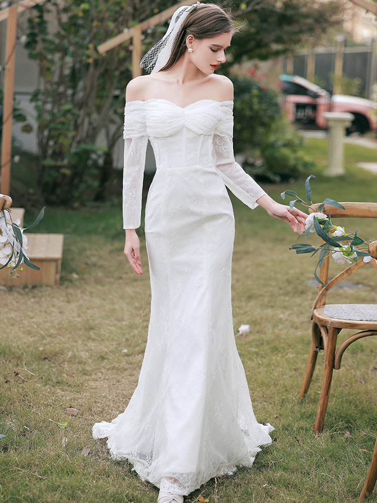 The Leselle Wedding Bridal Off Shoulder Gown