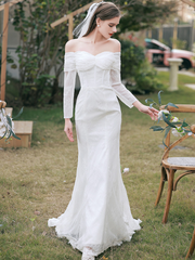 The Leselle Wedding Bridal Off Shoulder Gown
