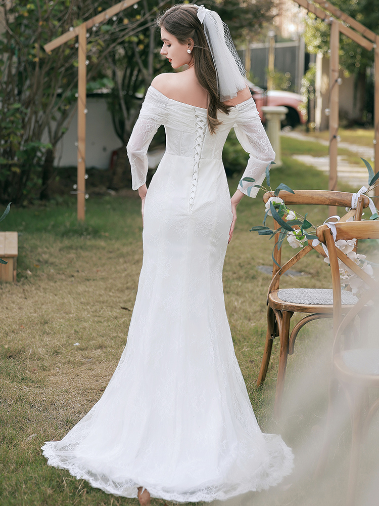 The Leselle Wedding Bridal Off Shoulder Gown