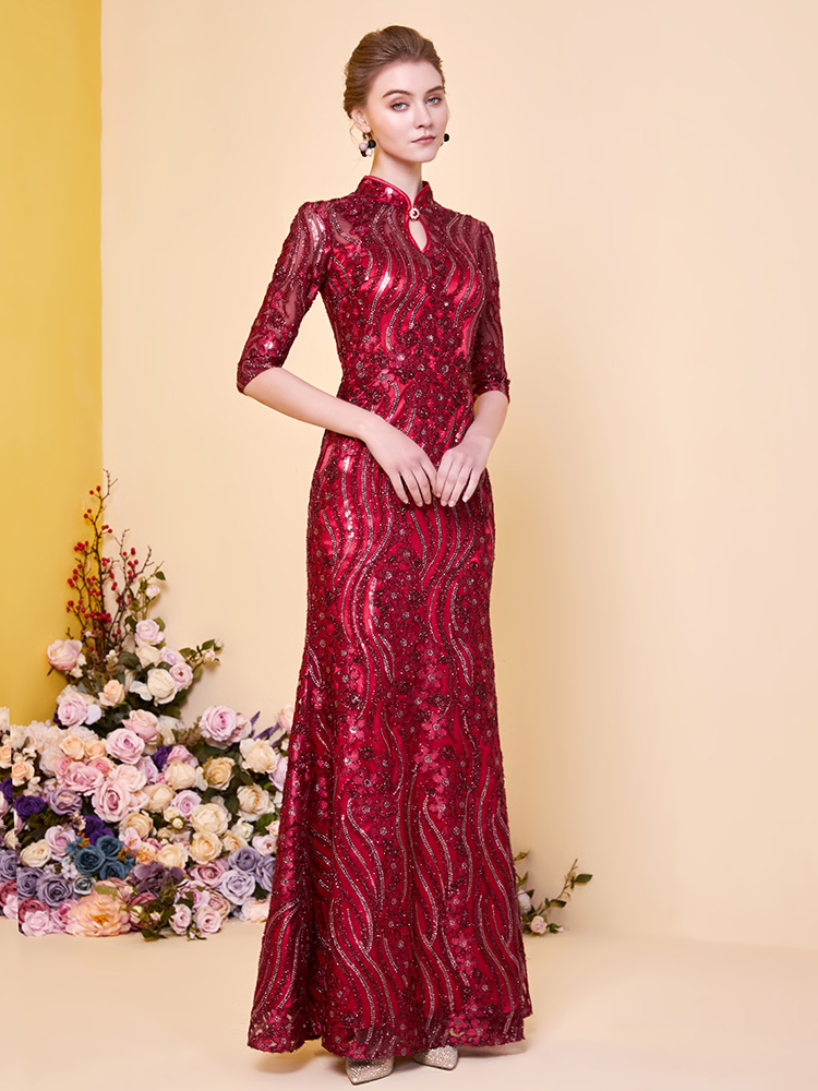 The Raselle Red Mother-Of-Bride Cheongsam