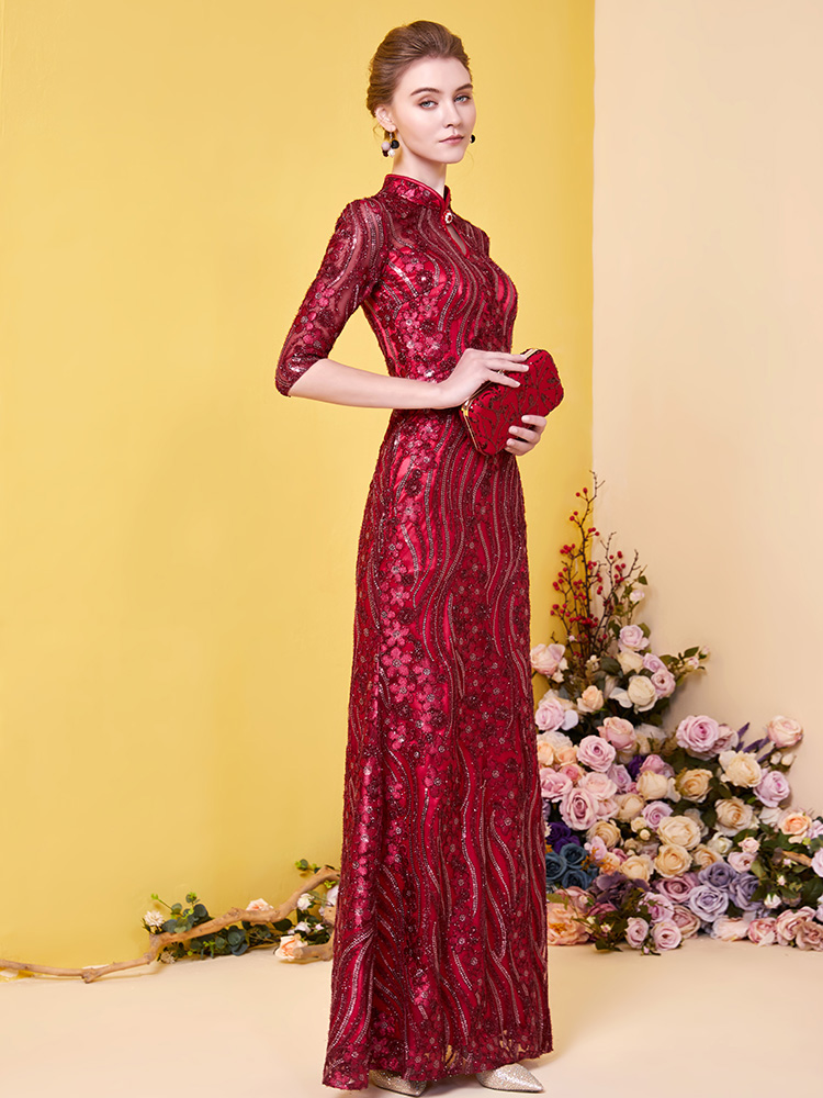 The Raselle Red Mother-Of-Bride Cheongsam