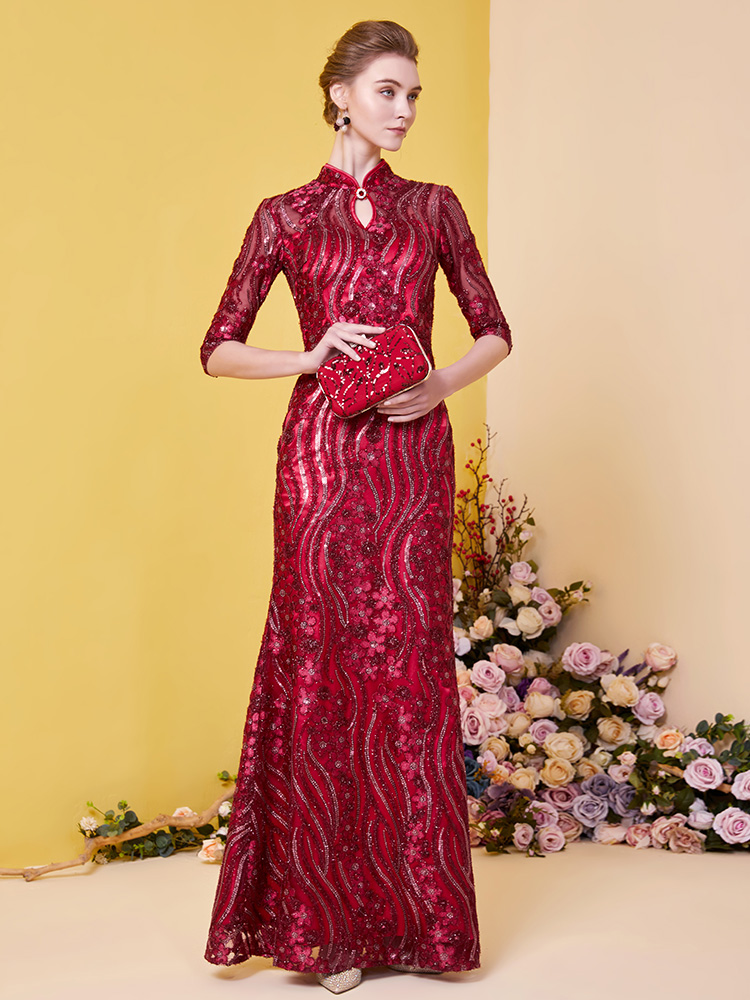 The Raselle Red Mother-Of-Bride Cheongsam
