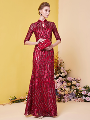 The Raselle Red Mother-Of-Bride Cheongsam