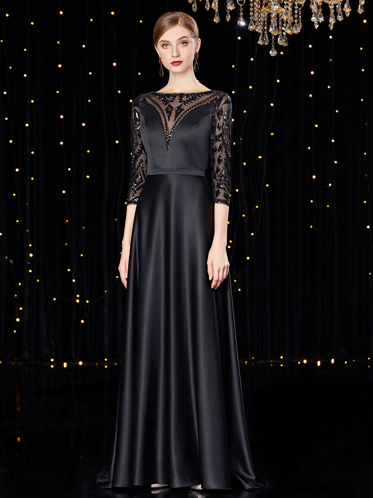 The Liselle Mother-Of-Bride Sleeved Gown (Available in 2 Colours)
