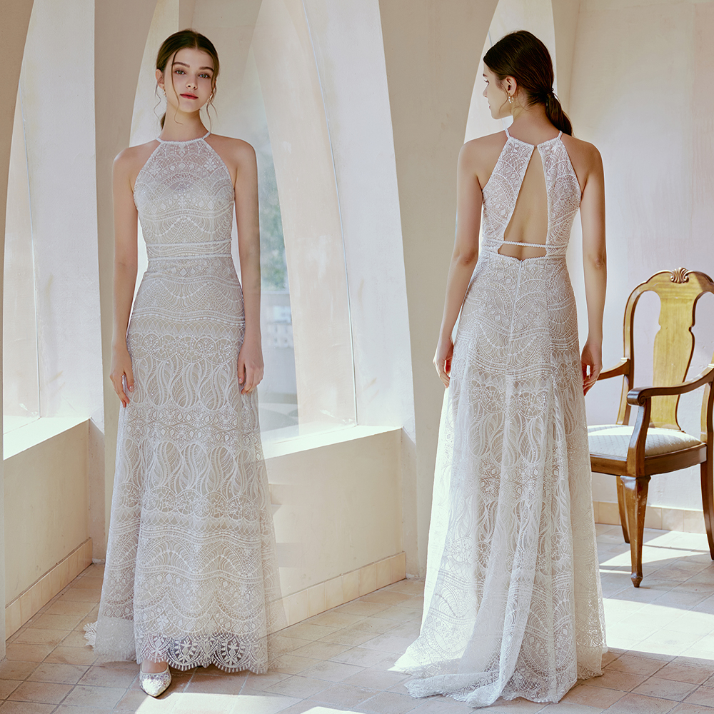 The Caserina Wedding Bridal Halter Gown