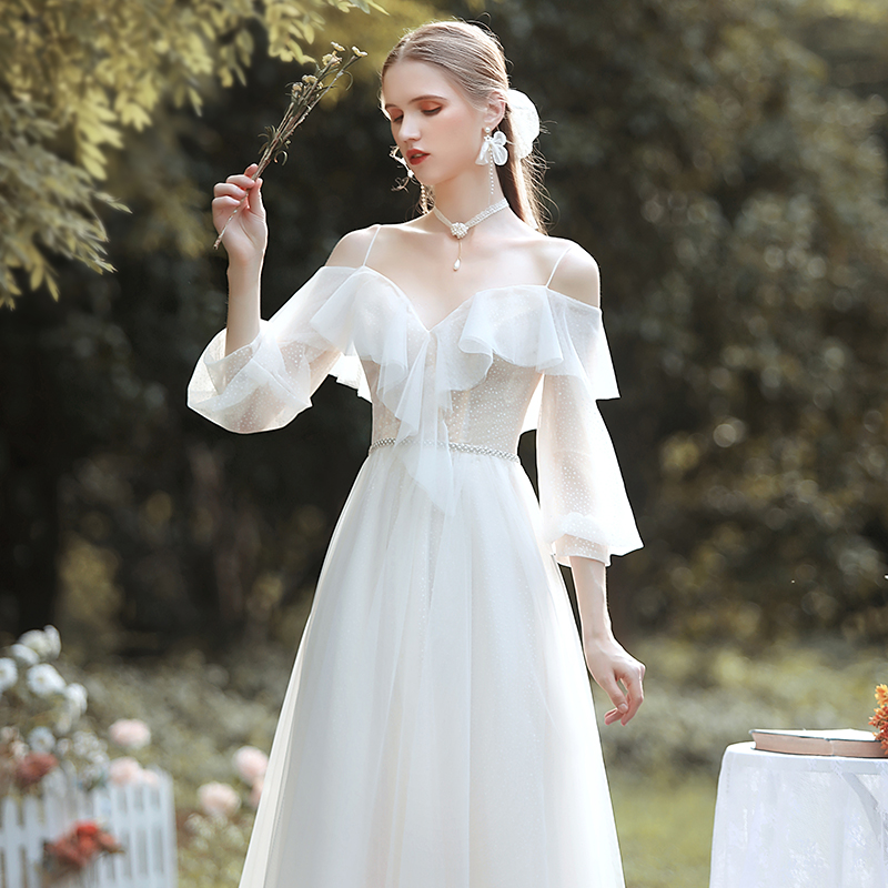 The Marjorie Wedding Bridal Off Shoulder Long Sleeves Gown