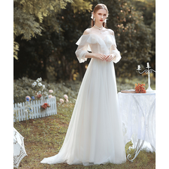 The Marjorie Wedding Bridal Off Shoulder Long Sleeves Gown