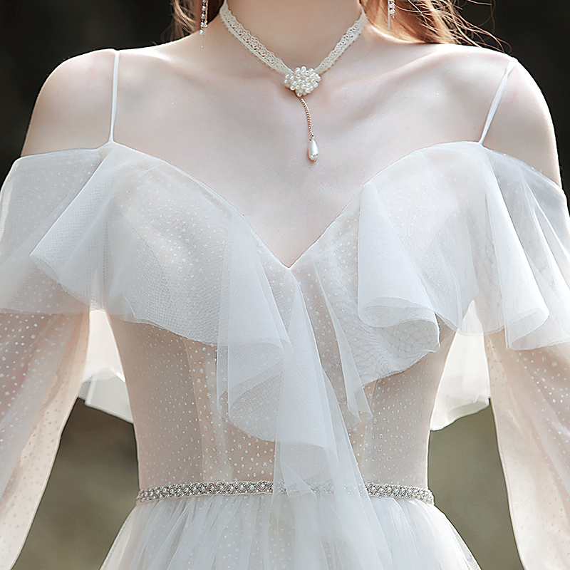 The Marjorie Wedding Bridal Off Shoulder Long Sleeves Gown