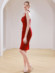 The Lerine Red Halter Dress