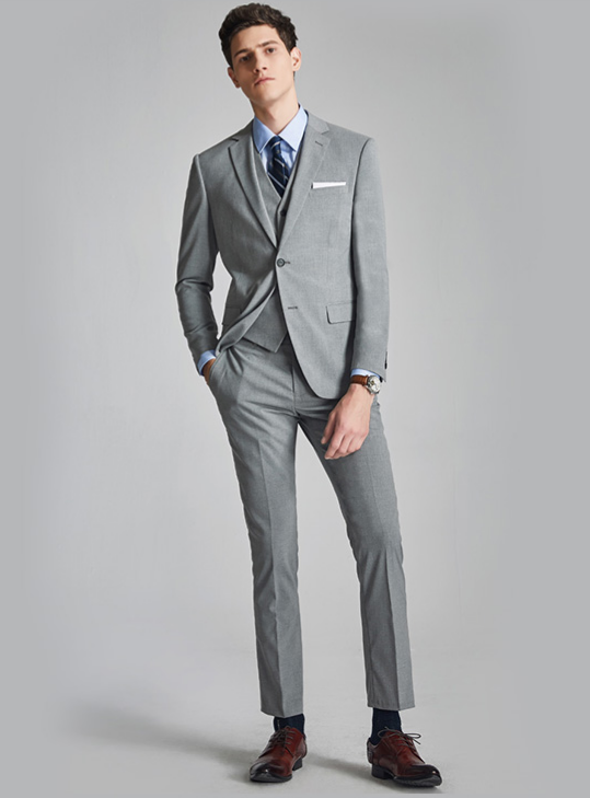 Anthony Groom Grey Suit, Vest, Pants (3 Piece)
