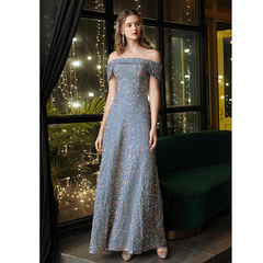 The Perae Sequined Off Shoulder Gown