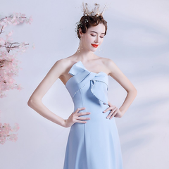 The Kera Sky Blue Tube Gown