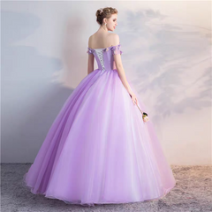 The Merilyn Lilac Off Shoulder Ball Gown (Available in 2 Colours)